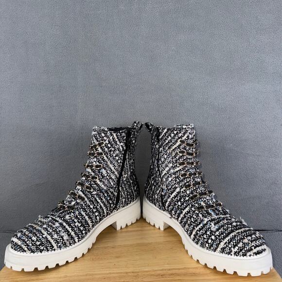 Anthropologie Cecelia New York Tweed Chance Hiker Combat Boots Womens Size 7M US - Picture 5 of 8